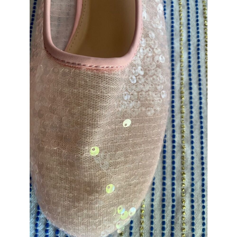 Aqua Sequin Embellished Ballet Flats in Light Pink Sz 8 - Picture 7 of 10